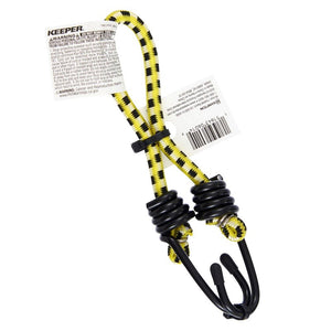 Keeper A06014Z Zip-Tied Bungee Cord, 13" L, Rubber, Yellow, Hook End