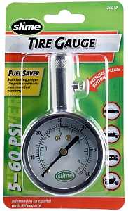 Slime 20049 Tire Gauge, 5 to 60 PSI, Brass Gauge Case