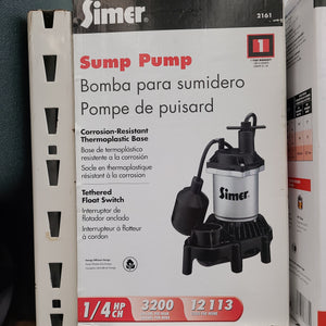 SUMP PUMP SIMER 1/4HP