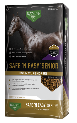 Buckeye Safe 'N Easy Senior Extruded Horse/Pony Feed, 40 LB bag