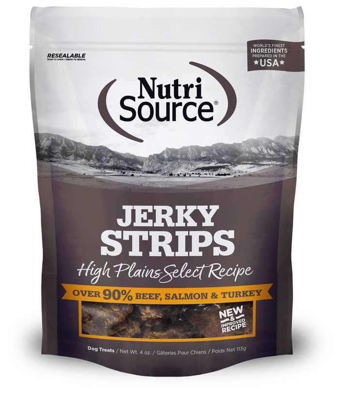 NutriSource High Plains Select Healthy Jerky Treats for Dogs, 4 oz bag