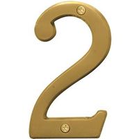 Hy-Ko Prestige Series BR-43BB/2 House Number, 2.938 in W x 6.875 in H, 2 Characters, Brass