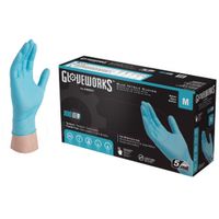 Gloveworks INPF44100 Non-Sterile Disposable Gloves, M, Nitrile, Powder-Free, Blue