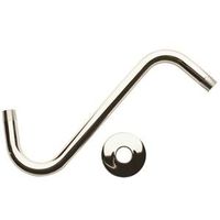 Plumb Pak PP825-19 S Style Chrome Shower Arm with Flange, 1/2 in Connection, 8 in L