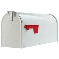 Gibraltar Mailboxes Elite Series E1100W00 Mailbox, 800 cu-in, Steel, Powder-Coated, 6.9 in W, 20.1 in D, 8.9 in H, White