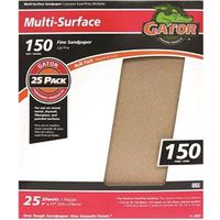 Gator 3262 Sanding Sheet, 11 in L x 9 in W, Aluminum Oxide, 150 Grit, Fine, 25CT