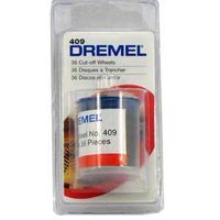 Dremel 409 Cut-Off Wheel, 15/16 in Dia, 0.025 in Thick, Emery Cloth Abrasive, 36PK