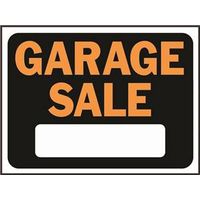 Hy-Ko Hy-Glo Series Garage Sale Identification Sign, Fluorescent Orange, Plastic