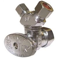 Plumb Pak PP2904VLF Stop Valve, 5/8 x 3/8 x 1/4 in Connection, Compression Valve 3-Way
