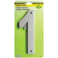 Hy-Ko 30800 Series Reflective Sign, 6" H Black/Silver Character, Plastic