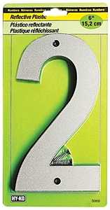 Hy-Ko 30800 Series Reflective Sign, 6" H Black/Silver Character, Plastic