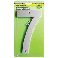 Hy-Ko 30800 Series Reflective Sign, 6" High Black/Silver Character 7, Plastic