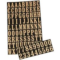 1" Gold/Black Letters and Numbers