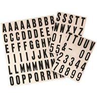 Hy-Ko Packaged Number and Letter Set, 3/4" Black Characters on Silver Background, Vinyl