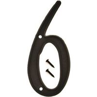 Hy-Ko Black Plastic House Number, Character 6, 4 inches High (PN-29/6)