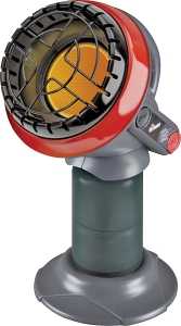 Mr. Heater Portable Propane Heater with Oxygen Depletion System, 1 lb Fuel Tank, 3800 BTU, Black/Red