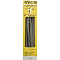 Tundra Pipe Insulation, 1-1/8" ID x 1-7/8" OD x 6 ft, Polyolefin, Charcoal (31181T)