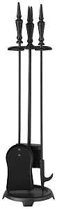 Simple Spaces 4-Piece Fireplace Tool Set, Black