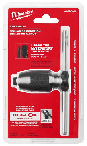 Milwaukee Tap Collet, Metal, Tap Collet & T-Handle Bar (49-57-5001)