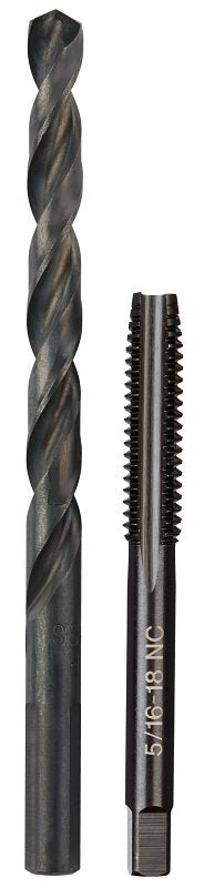 Milwaukee 5/16-18 NC Straight Flute Plug Tap and F Drill, HCS, Black Oxide (49-57-5542)