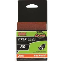 Gator Sanding Belt, 3" W x 18" L, 80 Grit, Aluminum Oxide Abrasive, Medium