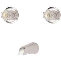 Boston Harbor GU-TQOB015CP Tub Faucet, 2-Handle, Round Handle, Wall Mount, Plastic Tub Spout