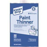 Klean Strip QKPT94003CA Paint Thinner, Liquid, Aromatic Hydrocarbon, Water White, 1 Qt Can
