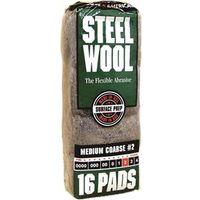 Homax Steel Wool Pad, #2 Grit, Medium, Gray