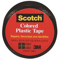 3/4" x 125' Black Plastic Tape