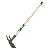 Landscapers Select 34611 Pronged Weeding Hoe, 4 in W Blade, Steel Blade, Wood Handle, 54-3/4 in OAL