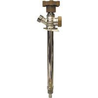 B&K Anti-Siphon Frost-Free Sillcock Valve, 12" L, 1/2" x 3/4" MPT x Hose, Chrome, Brass Body