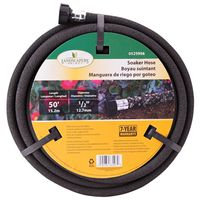 Landscapers Select P174-161102 Soaker Hose, 50 ft L, Plastic Couplings, Rubber, Black