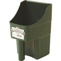 Little Giant Feed Scoop, 3 Qt Capacity, Polypropylene, Green, 6-1/4 In L