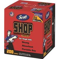 Scott 75190 Shop Towel, 10 in L, 12 in W, Blue, One Ply, Crepe Paper