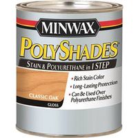 Minwax PolyShades Wood Stain and Polyurethane, Gloss, Classic Oak, 0.5 pt Can