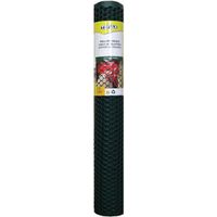 Tenax Poultry Fence, 25 ft L x 3 ft W, Hexagonal Mesh, 3/4 x 3/4 in, Plastic, Green