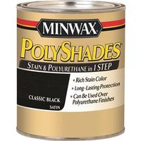 Minwax Waterbased Polyurethane Stain, Satin, Classic Black, 1 qt Can