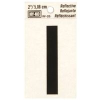 Hy-Ko Reflective Vinyl Letter "I", 1.5" W x 3" H, Black (RV-25/I)