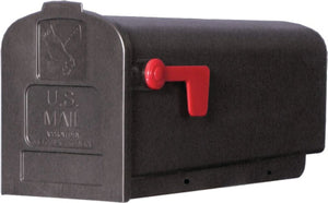 Gibraltar Mailboxes Parson PL10B0201 Series Rural Mailbox, Black, 875 Cu-In Capacity, Plastic