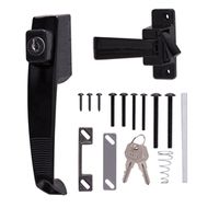 ProSource Pushbutton Latch, Zinc, Black, 5/8" to 1-1/2" Thick Door, 5/8" Backset