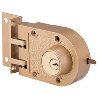 ProSource Jimmy Proof Lock, Keyed Differently, Brass, Kwikset Keyway, 1-3/8 in Thick Door