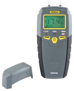 General MMD4E Pin-Type Moisture Meter, 5 to 50% Wood, 1.5 to 33% Building Materials, 0.1 % Accuracy, LCD Display