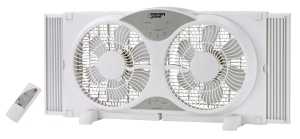 PowerZone Reversible Fan, 120V, 9" Blade, 12 Blades, 3-Speed, Touch Panel & Remote Control, White