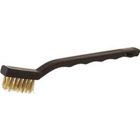 ProSource PB-57130-B3L Wire Brush, 7 in L Brush, 1/2 in W Brush, Brass Bristle, Plastic Handle, 5-1/4 in L Handle