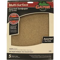 Gator 4444 Sanding Sheet, 11 in L, 9 in W, 60, 100, 150, 220 Grit, Coarse, Extra Fine, Fine, Medium