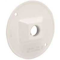 Hubbell 5193-6 Cluster Cover, 4-1/8 in Dia, Round, Metal, White, Powder-Coated