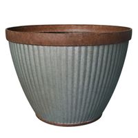 Southern Patio HDR-064787 Round Planter, 7-2/5 in H, 10 in W, 10 in D, Resin, Rust, Galvanized