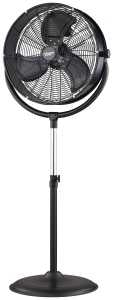 PowerZone 20" Pedestal Fan with Metal Blades, 120V, 1.25A, Black (FES50-T2)