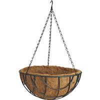 Landscapers Select GB-4337-3L Hanging Planter, Circle, 22 lb Capacity, Matte Black