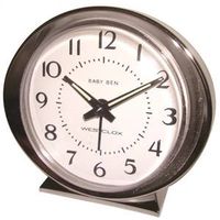 Westclox 11611QA Alarm Clock, Plastic Case, Silver Case SLV Baby Ben Keyw Alarm